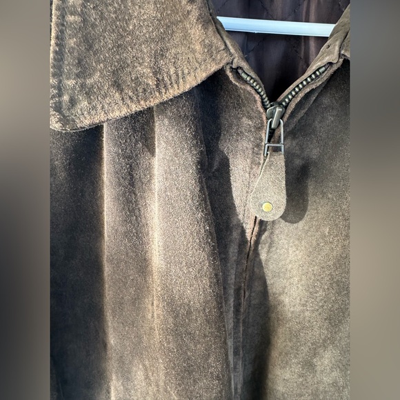 JLC Men’s Brown Suede Leather Bomber Jacket Zip Up Coat Size L - Picture 5 of 12